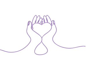 One line image main en coeur